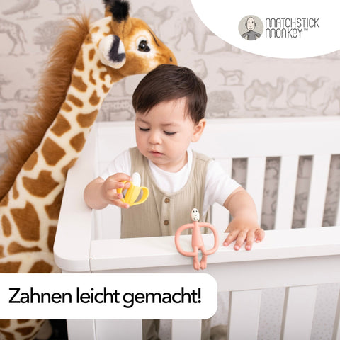 Matchstick Monkey Geschenkset Beißringe Banane & Affe altrosa