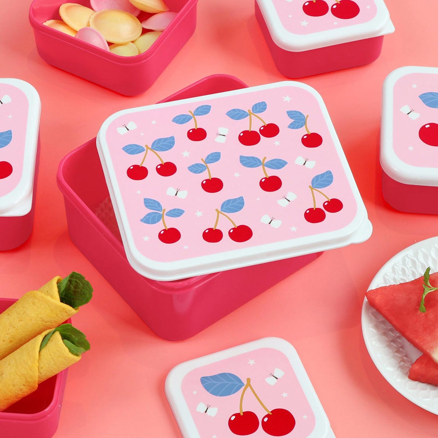 Lunchbox / 4er Set / Kirschen