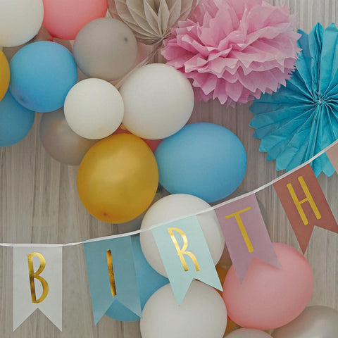 Wimpelkette Happy Birthday bunt