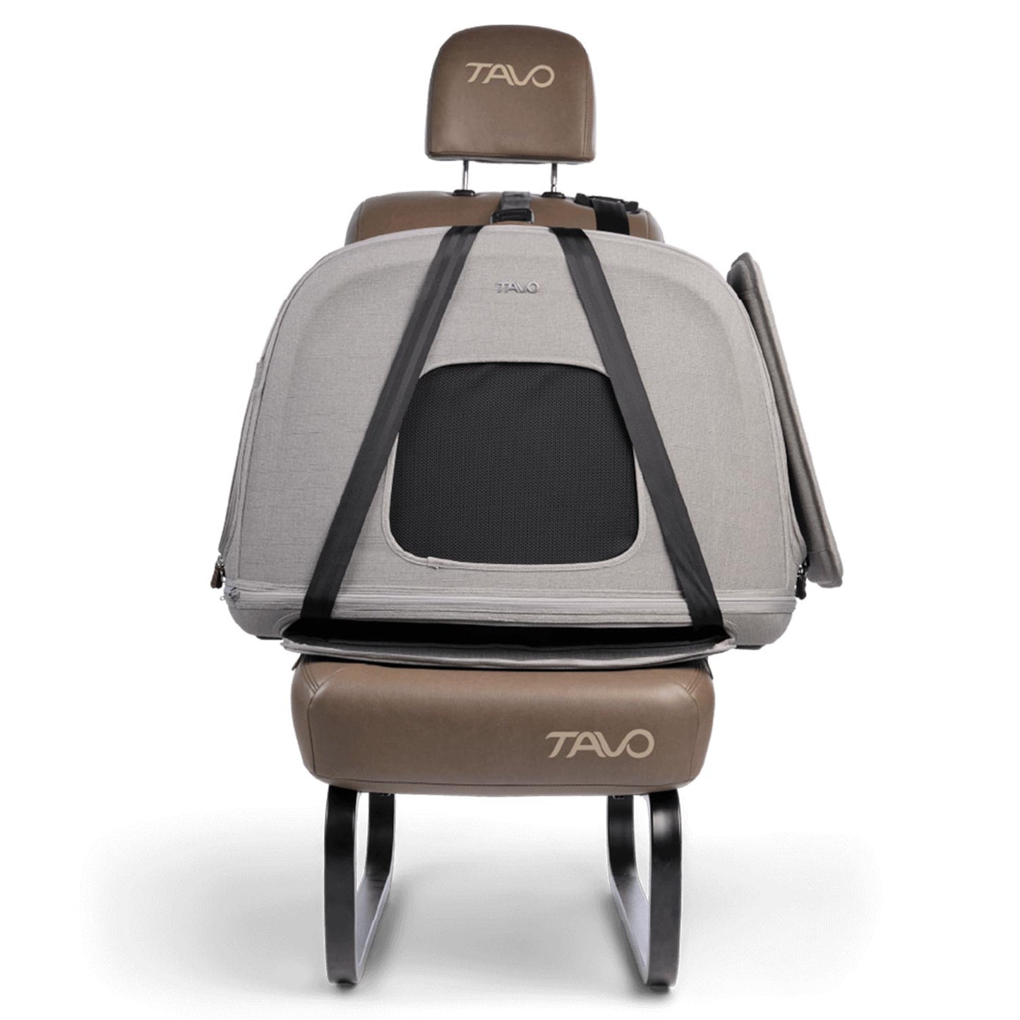 Tavo Pets Crispin merle medium mit Seitenaufprallschutz montiert, Transporttasche für Hunde mit Isofix-Befestigung, Sicherheitstest, Beratung bei Petperten Karlsruhe