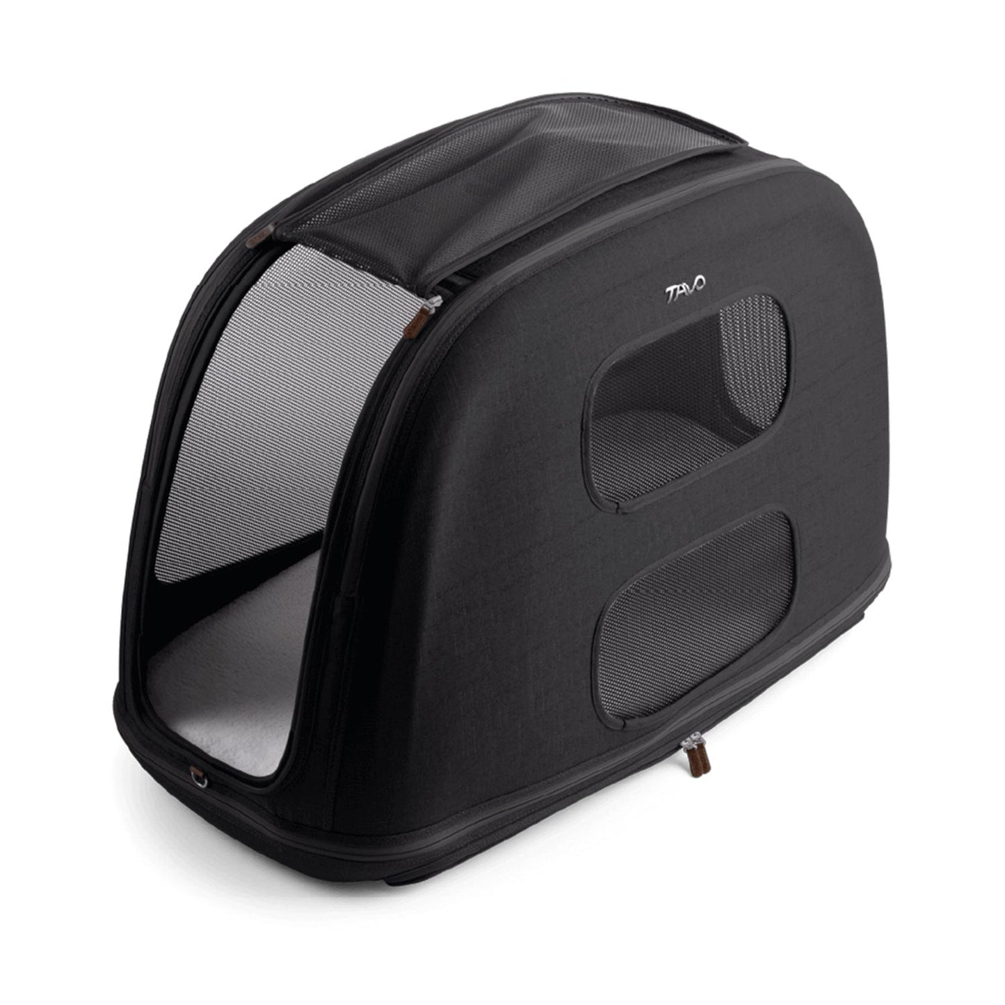 Tavo Pets Crispin onyx large offen, Transporttasche für Hunde mit Isofix-Befestigung, Sicherheitstest, Beratung bei Petperten Karlsruhe