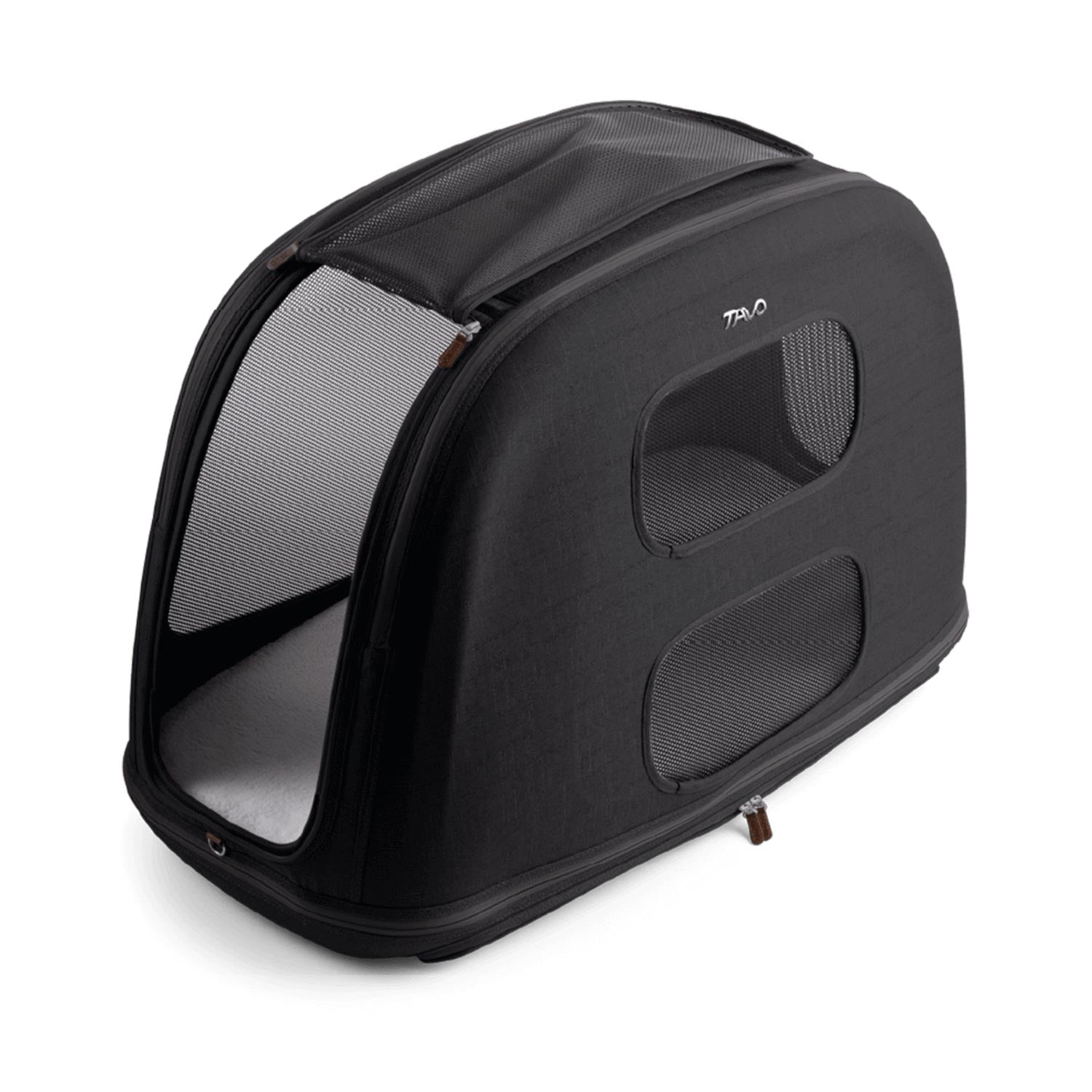 Tavo Pets Crispin onyx large offen, Transporttasche für Hunde mit Isofix-Befestigung, Sicherheitstest, Beratung bei Petperten Karlsruhe