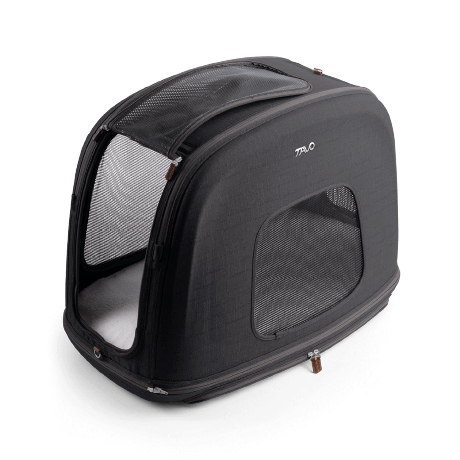 Tavo Pets Crispin onyx medium offen, Transporttasche für Hunde mit Isofix-Befestigung, Sicherheitstest, Beratung bei Petperten Karlsruhe