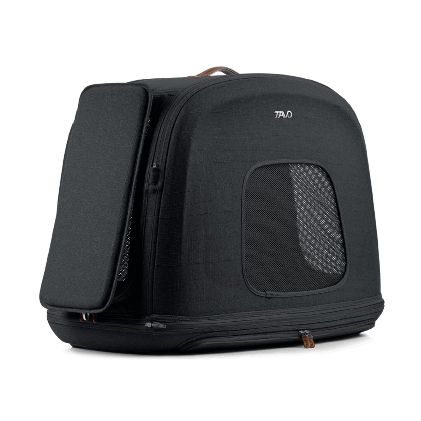 Tavo Pets Crispin onyx medium mit Seitenaufprallschutz, Transporttasche für Hunde mit Isofix-Befestigung, Sicherheitstest, Beratung bei Petperten Karlsruhe