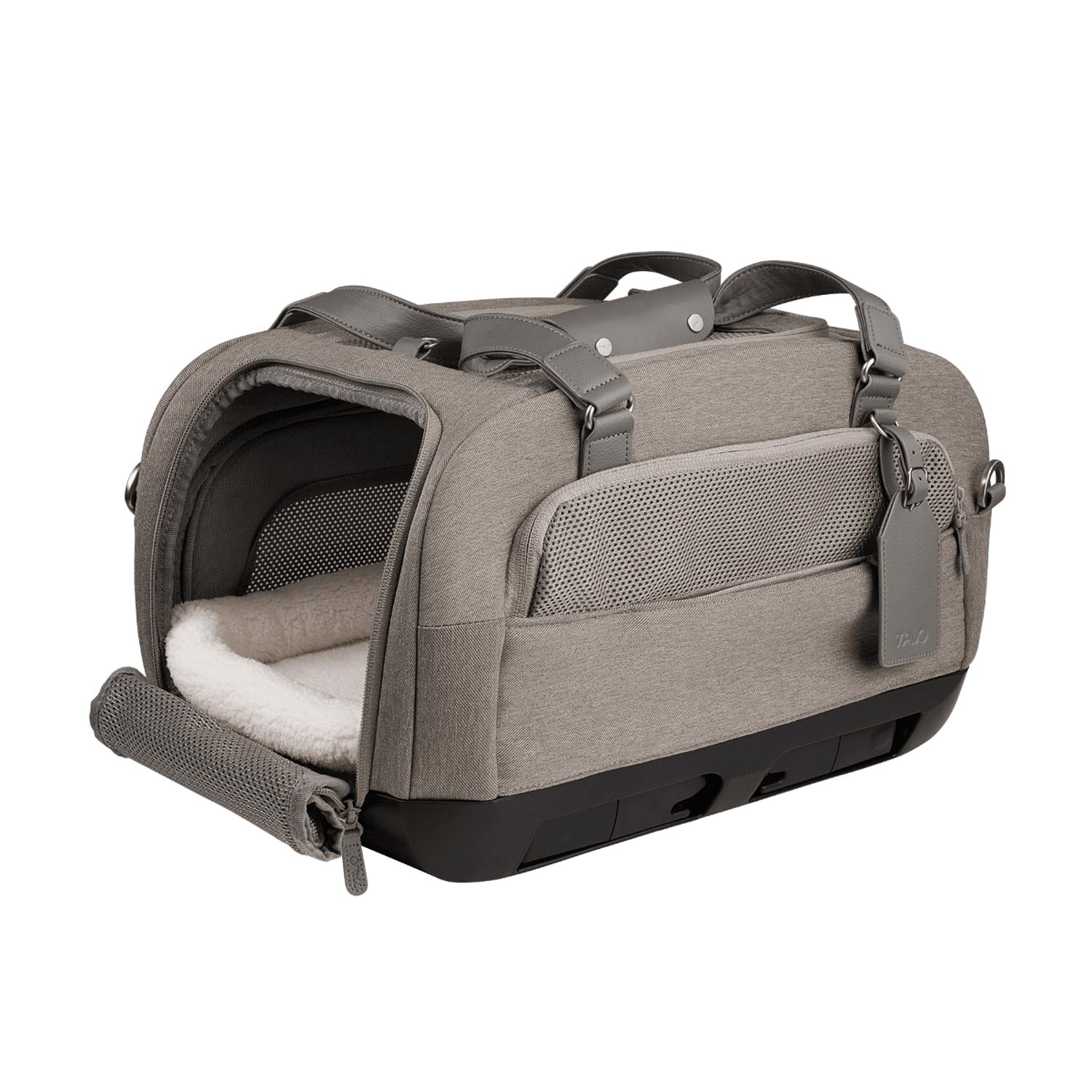 Tavo Pets Dupree II Transporttasche Merle vorne offen mit Wintereinsatz, Seitenaufprallschutz für Hunde und Katzen, mit Isofix-Befestigung, Sicherheitstest, Beratung bei Petperten Karlsruhe