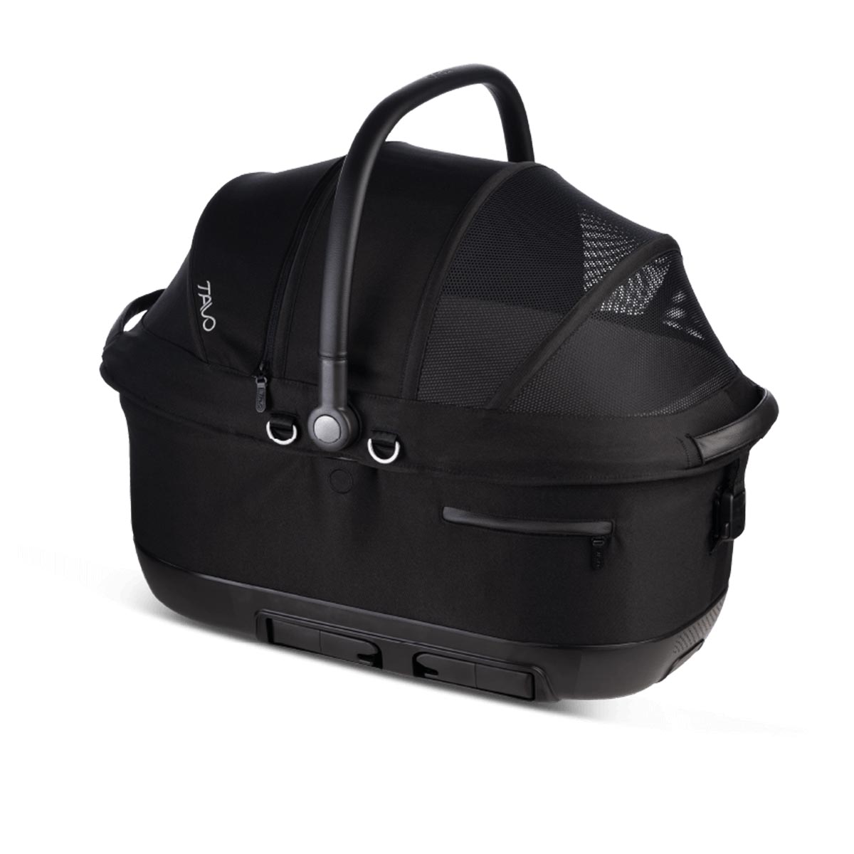 Tavo Pets Maeve Iso6x Transporttasche Onyx schräg, geschlossen für Hunde und Katzen mit Isofix-Befestigung, Sicherheitstest, Beratung bei Petperten Karlsruhe