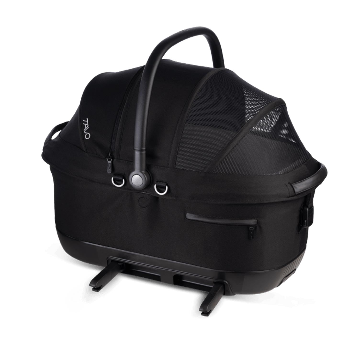 Tavo Pets Maeve Iso6x Transporttasche Onyx schräg, geschlossen für Hunde und Katzen mit Isofix-Befestigung ausgeklappt, Sicherheitstest, Beratung bei Petperten Karlsruhe