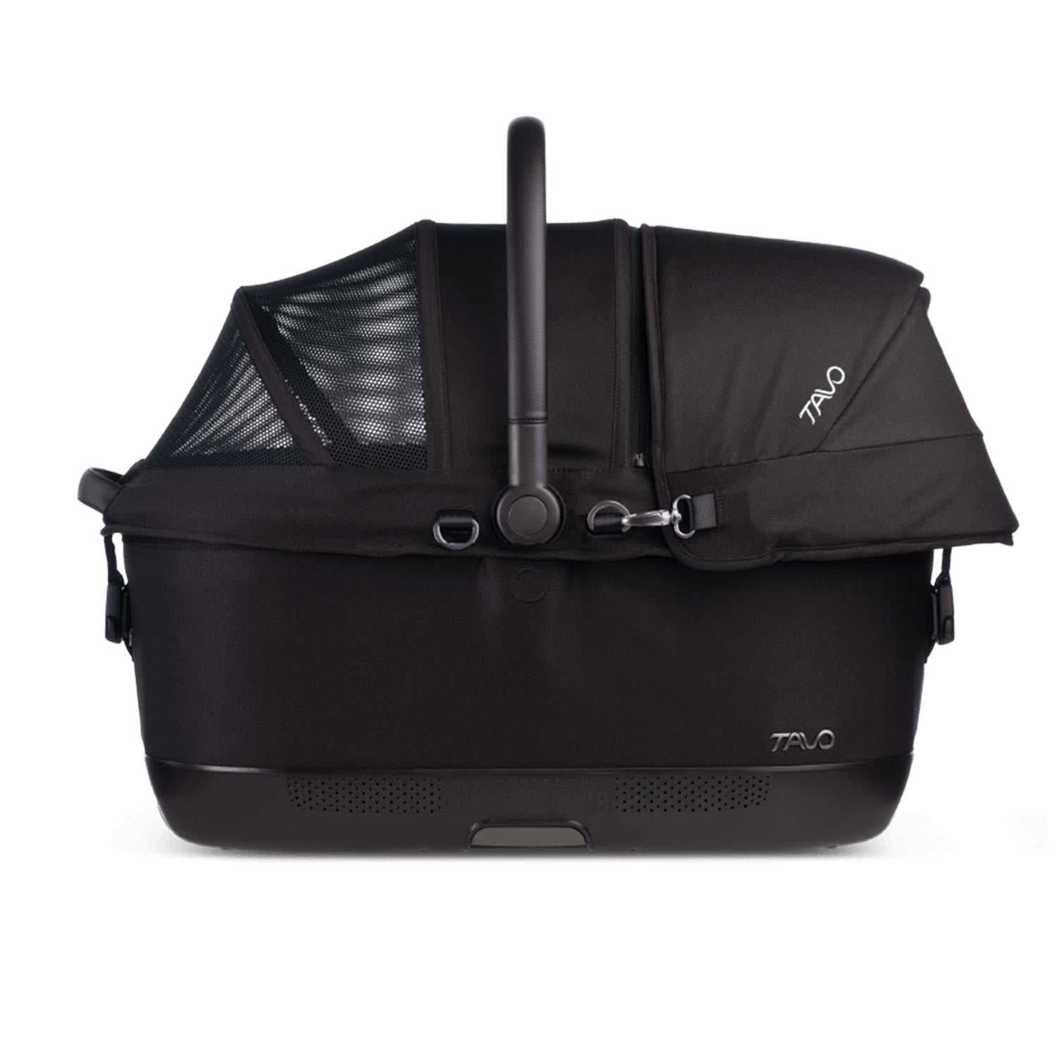Tavo Pets Maeve Iso6x Transporttasche Onyx Seite mit Seitenaufprallschutz, geschlossen für Hunde und Katzen mit Isofix-Befestigung, Sicherheitstest, Beratung bei Petperten Karlsruhe