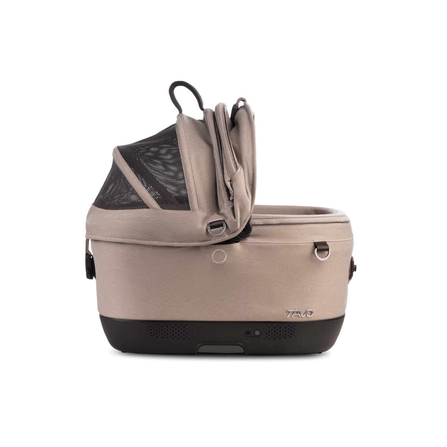 Tavo Pets Maeve Wind 5x fawn Seite offen, Transporttasche für Hunde und Katzen mit Isofix-Befestigung, Sicherheitstest, Beratung bei Petperten Karlsruhe
