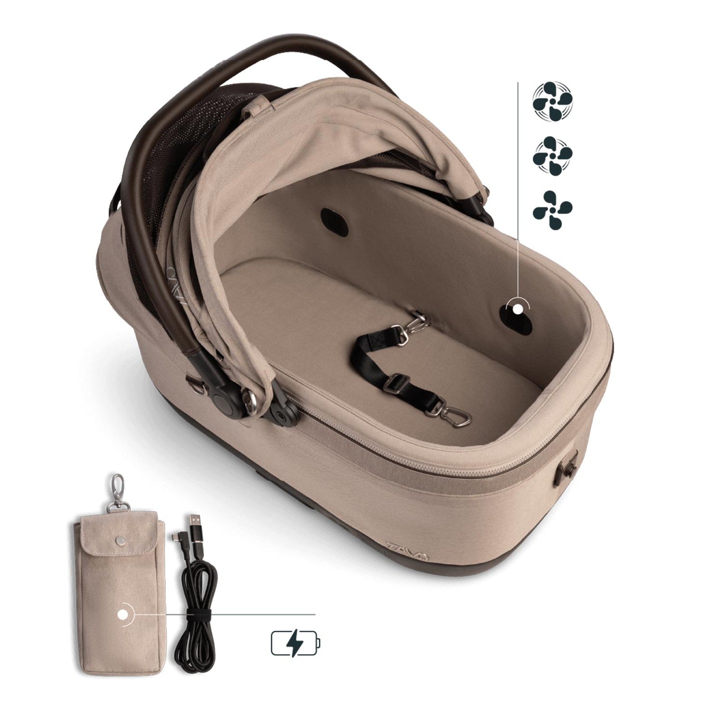 Tavo Pets Maeve Wind 6x fawn offen, Transporttasche für Hunde und Katzen mit Isofix-Befestigung, Sicherheitstest, Beratung bei Petperten Karlsruhe